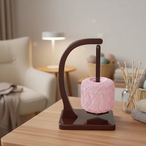 Wooden Yarn Holder Knitting Crochet Yarn Ball Stand Magnetic <b>Rotating</b> Anti Slip Portable Craft Accessory - Product Image 1