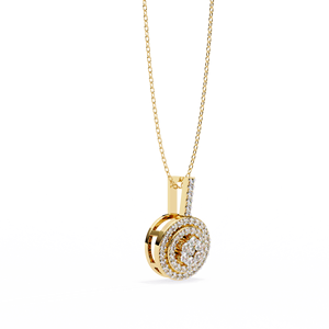 จี้เพชรทรงกลมแบบมินิมอล ทองคำแท้ 14K ประดับเพชรแล็บ สำหรับผู้หญิง ของขวัญสำหรับงานปาร์ตี้ - Product Image 3
