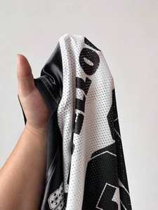 Fabricante de Ropa Personalizada, Jersey de Fútbol Americano Blanco y Negro, Estilo Urbano, para Mujer, Talla Grande, Cuello en V, Malla, con Número Gráfico - Product Image 4