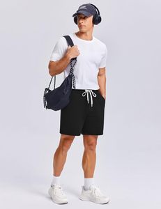 Pantalones Cortos Modernos y Cómodos para Hombre, de Tela de Algodón, Transpirables, Suaves, con Cintura Elástica, Casuales, para Playa, Deportes, Correr, Uso Diario, Ropa de Moda - Product Image 3