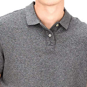 Camiseta de Manga Corta con Cierre para Hombre, Tejido Sólido, Algodón, Formal, Transpirable, Secado Rápido, Corte Regular, Gris, Mejor Calidad Premium - Product Image 5