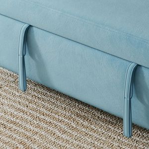 Divano Letto in Velluto Blu da 54 Pollici, un Capolavoro per il Soggiorno con Opzione Letto Estraibile - Product Image 4