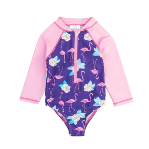New Baby Kid Girls Swimwear Quick Dry Long Sleeve Zipper Kids Swimming Clothes UPF50 Bikini Baby Swimsuit Summer - Product Image 4