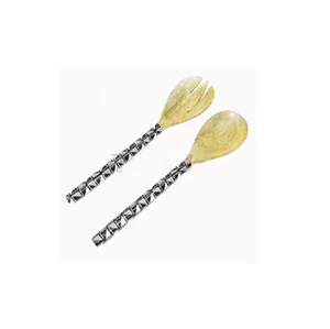 Cuillères en bois de manguier imprimées, design moderne noir, à prix bas, accessoires décoratifs pour la table, en promotion. - Product Image 1