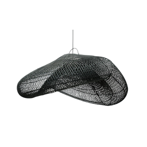 <b>Black</b> Modern Rattan Handmade Pendant <b>Light</b> Cover Woven Lampshade Eco-Friendly Hanging Ceiling <b>Shade</b> for Living Home Decoration - Product Image 1