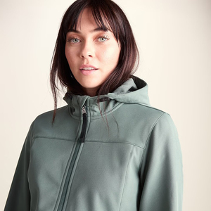 Women Softshell <b>Jacket</b> Hooded <b>Waterproof</b> Breathable Windproof <b>Fleece</b> <b>Lined</b> Zipper Closure Woven Solid Outdoor Winter Spring Coat - Product Image 4