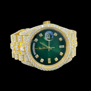 New Arrival Moissanite Diamond Green Dial Fully Iced Out Rapper Style <b>Man's</b> <b>Wrist</b> <b>Watch</b> For DIADREAM GEMS & JEWEL - Product Image 1