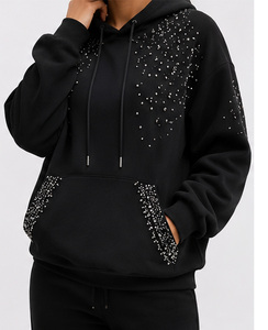 Fashion Bling Hoodie Women Sparkly Crystal Pullover Sweatshirt Oversized Streetwear Hoodie For Women In Wholesale Price - Product Image 1