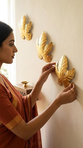 Décoration murale en métal en forme de feuille, style contemporain, pour intérieurs résidentiels et commerciaux - Product Image 3