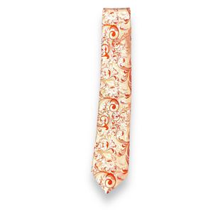 Corbata de seda floral melocotón multicolor de Benon - Product Image 2
