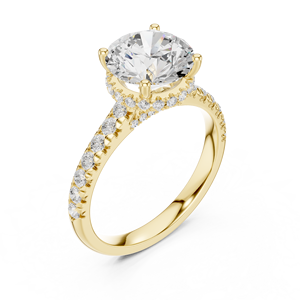 Anillo de Compromiso de Diamantes de Corte Brillante Redondo de Platino con Diamantes Laterales, Estilo Clásico, Certificado por GIA, Joyería para Mujer - Product Image 2