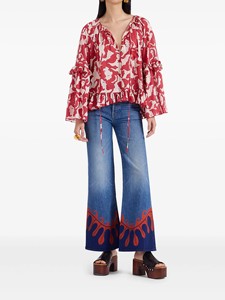 Vaqueros holgados de mezclilla con dobladillo estampado para mujer, pantalón de mezclilla cómodo y de alta calidad, estilo urbano y elegante para mujer - Product Image 4