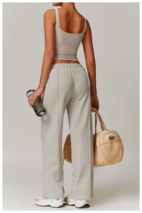 2026 Summer Sublimation Women's Double Lined Polyester Black Tank <b>Tops</b> Scoop Neck <b>Racer</b> <b>Back</b> Tanks Sleeveless Casual <b>Top</b> - Product Image 5