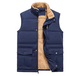 Gilet matelassé sans manches en toile enduite de laine OEM, personnalisable avec logo frontal, respirant, imperméable, fermeture éclair intégrale, pour homme et femme, idéal printemps - Product Image 1