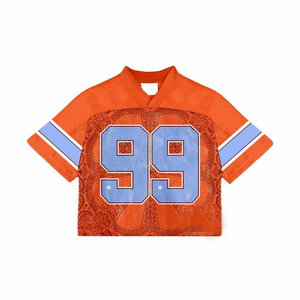 Camiseta de Fútbol Americano para Hombre, Cuello en V, Manga Corta, Malla Transpirable, Estampado Sublimado, Números de Equipo 00, Logotipo de Águila, Corte Regular, Talla S - Product Image 4