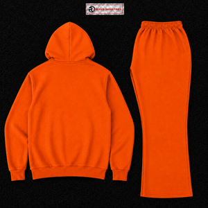 Conjunto Deportivo con Capucha para Hombre, Color Naranja, Manga Larga, Sudadera y Pantalones de Algodón Transpirable con Diseño Estampado en la Parte Delantera - Product Image 6
