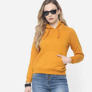 Sudadera con Capucha Impermeable para Mujer, Color Amarillo Mostaza, Estampado Personalizado, Forro Polar Suave, Manga Larga, Bolsillo Tipo Canguro, Informal para Uso Diario - Product Image 6