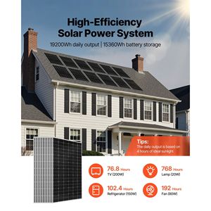 Kit Completo Sistema di Energia Solare 4800W 48V con 12 Pannelli Solari Monocristallini da 400W, Batteria LiFePO4 51.2V 300Ah, Sistema Ibrido 48V 10KW - Product Image 2