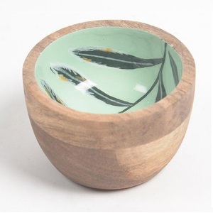 Bol rond en bois de mangue fait main pour fruits, noix, bonbons, apéritifs et collations, design contemporain, pour les fêtes - Product Image 6