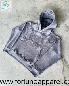 เสื้อฮู้ดซิปสีดำ OEM สำหรับผู้ชาย ผ้าฝ้ายฟลีซแท้ตามความต้องการของลูกค้า - Product Image 4