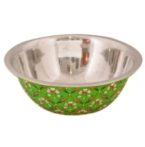 Bol de service décoratif en métal pour collations, riz et dattes, design personnalisé, nouvelle collection, motif intérieur peint à la main, pour fruits - Product Image 6