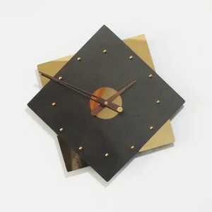 Premium <b>Gold</b> Wall Clock Modern Architectural Design Metal <b>Frame</b> Silent Quartz Movement for High End Interior Design Wall Decor - Product Image 5