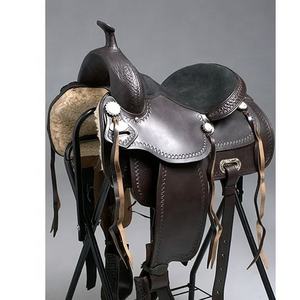 Silla de Montar Inglesa de Cuero Genuino Marrón Oscuro para Doma Western, Tamaño Personalizado, Tallada a Mano, Cómoda y Personalizada - Product Image 1