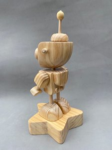 Figura Decorativa de Robot de Madera para Oficina, Escritorio, Mesa, Estante, Decoración de Interiores del Hogar - Product Image 3