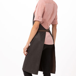 Tablier de cuisine noir réglable avec 2 poches, résistant à l'eau, pour femmes et hommes - Product Image 5