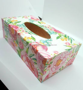 Venta al por mayor caja de pañuelos o caja de almacenamiento personalizado MDF esmalte Mesa decorativa caja de almacenamiento de pañuelos para hoteles y restaurantes - Product Image 4