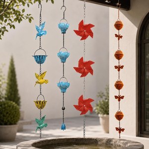 Chaîne de pluie en métal suspendue pour l'extérieur, pour la décoration de ferme - Product Image 1