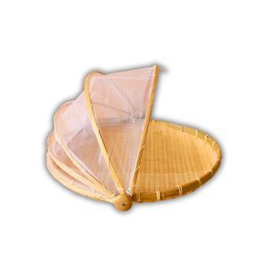 Plateau en bambou haut de gamme avec filet en maille, traditionnel et écologique, pour sécher et servir les aliments, plusieurs tailles, artisanat vietnamien - Product Image 1