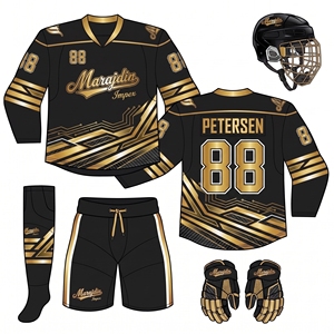 Tenue de hockey sur glace de qualité supérieure, confortable et respirante, uniforme de couleur unie avec un style unique et impression du nom de l'équipe - Product Image 1