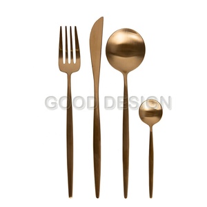 High Quality 18/10 Stainless Steel Modern Design Good Design Brand Portuguese Cutlery <b>Set</b> 4 Pcs Matte Polish <b>Flatware</b> <b>Sets</b> - Product Image 4