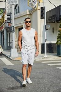 Custom Logo <b>Men</b> <b>Cropped</b> Tank <b>Top</b> 100% Cotton V-neck Hip Hop Style Manufacturer Wholesale Gym Fitness Sleeveless Sportswear - Product Image 3