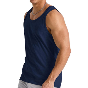 Men Solid Color O-Neck Knitted Tank Top Casual Style Dark Blue Sleeveless <b>Vest</b> Custom Logo High Quality Material - Product Image 6