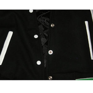 OEM High Quality Cow Leather Varsity Jacket Custom Design <b>Wool</b> Body with Embroidery for Winter Lettermen Baseball Players - Product Image 3