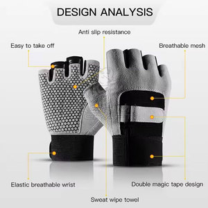 Guantes de fitness con costuras duraderas y material interior suave para levantamiento de pesas, entrenamiento en el gimnasio y rendimiento en el ejercicio. - Product Image 3