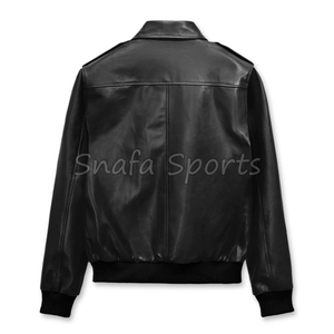 Chaqueta de Carreras Personalizada de Alta Calidad para Mujer, Chaqueta de Cuero Genuino Impermeable Tipo Bomber en Venta - Product Image 2