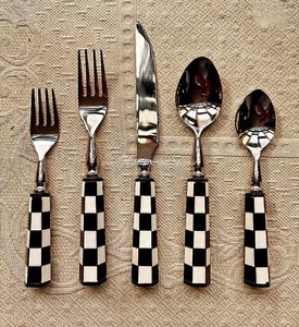 Sustainable <b>Flatware</b> Set 18/8 Stainless Steel With Premium Resin Handle Cutlery Set Durable Mirror Polish Dinnerware Utensil - Product Image 3