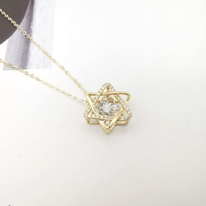 Collier pendentif étoile en diamant plaqué or 18 carats pour femme, coupe brillante, tendance, minimaliste, pour fiançailles, mariage, usage quotidien - Product Image 2