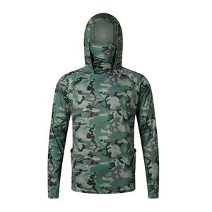 เสื้อฮู้ดตกปลาสำหรับมืออาชีพ ป้องกันแสงแดด พร้อมหน้ากากปิดจมูก - Product Image 5