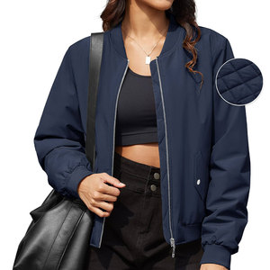 Hot Selling DREAMCATCHER ENTERPRISES <b>Mandarin</b> <b>Collar</b> Bomber <b>Jacket</b> Wholesale for Women Trending Oversized Zip Front Eco-Friendly - Product Image 3