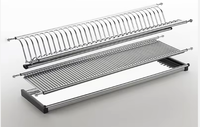OEM/ODM Lemari Dapur Lipat 2 Tingkat Bahan Stainless Steel Modern dengan Penyimpanan Piring dan Mangkuk