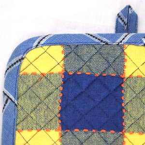 100% support de pot de style à carreaux de qualité fiable matériel de coton recyclé fait des supports de pot pour le fournisseur de cuisine en Inde - Product Image 4