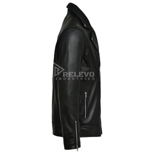 Eco-Friendly Vegetable Tanned <b>Leather</b> <b>Jacket</b> | Sustainable Luxury Menswear Supplier Printed Zip-Front <b>Men's</b> <b>Jacket</b> - Product Image 4