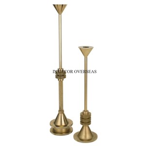 Fancy Brass Hurricane Candleholder <b>Gold</b> Finish Clear Glass Cylinder Home Decoration Heat Resistant Metal <b>Lantern</b> From India - Product Image 2