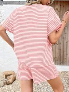 Ensembles de t-shirts et shorts unisexes grande taille, streetwear décontracté, shorts et chemise oversize unis pour femmes - Product Image 3