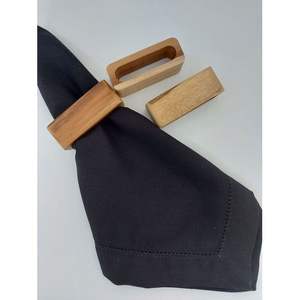 Anneaux de serviette en bois, accessoires de table décoratifs pour table à manger et décoration intérieure - Product Image 2