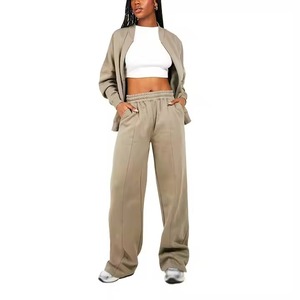 Ensemble de survêtement personnalisé pour femme à manches longues, tenue de jogging unie, vêtements de sport décontractés - Product Image 2